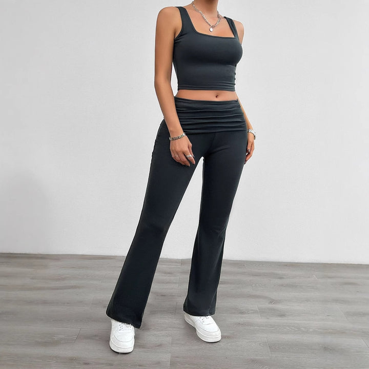 Charcoal Tank And Pant Co-Ord Set