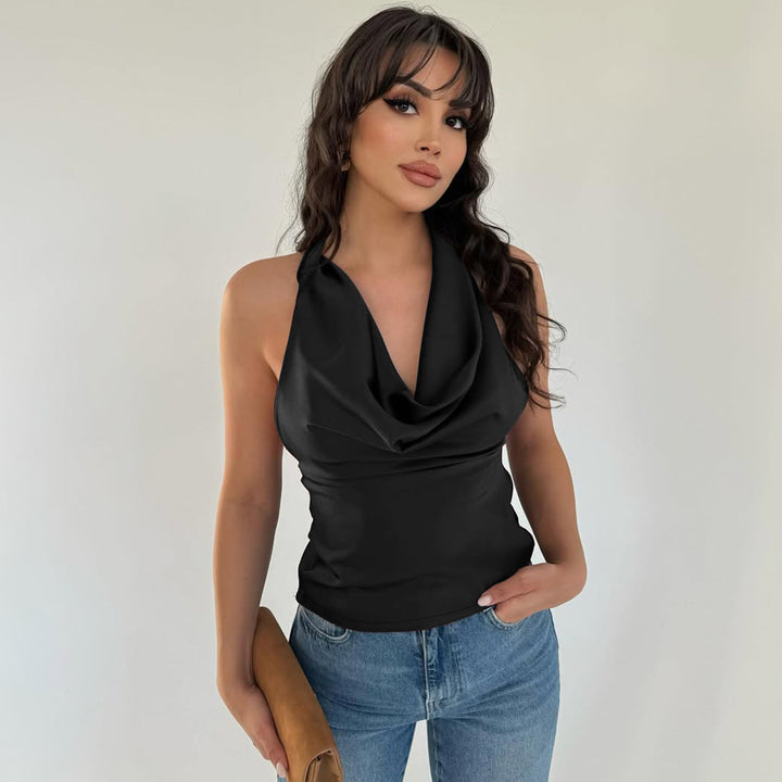 Black Hallter Neck Camisole