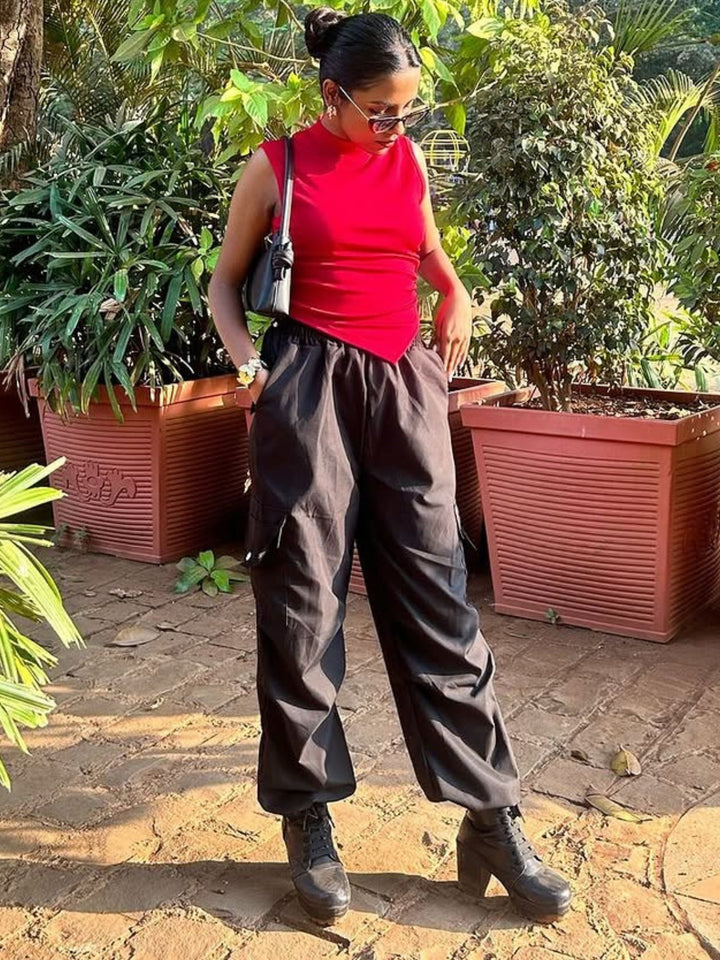 Black Parachute Cago Pants