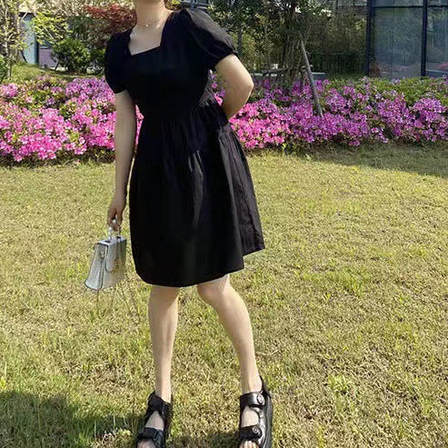 Black Back Bow Detailed Solid Mini Dress