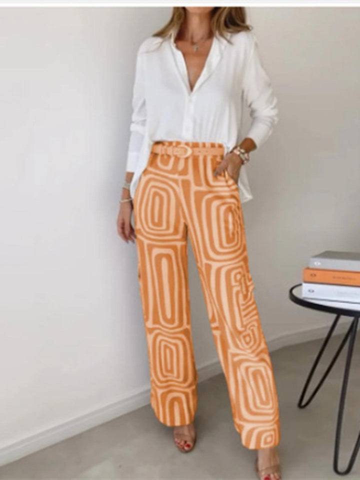 Orange Oversized Shirt & Pant Co-Ord Set