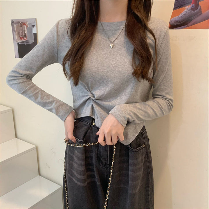 Grey Asymmetric Hem Top
