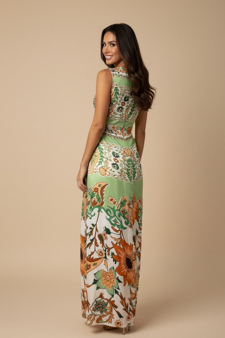 Multi Sleeveless Front Knot Dress