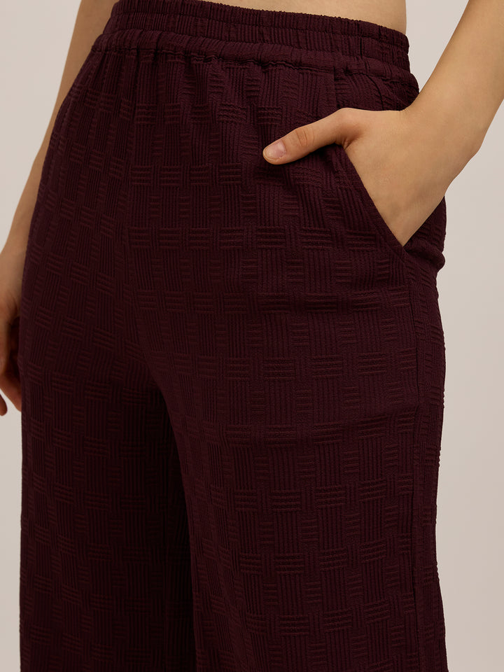 Maroon Top & Pant Vacay Co-Ord Set