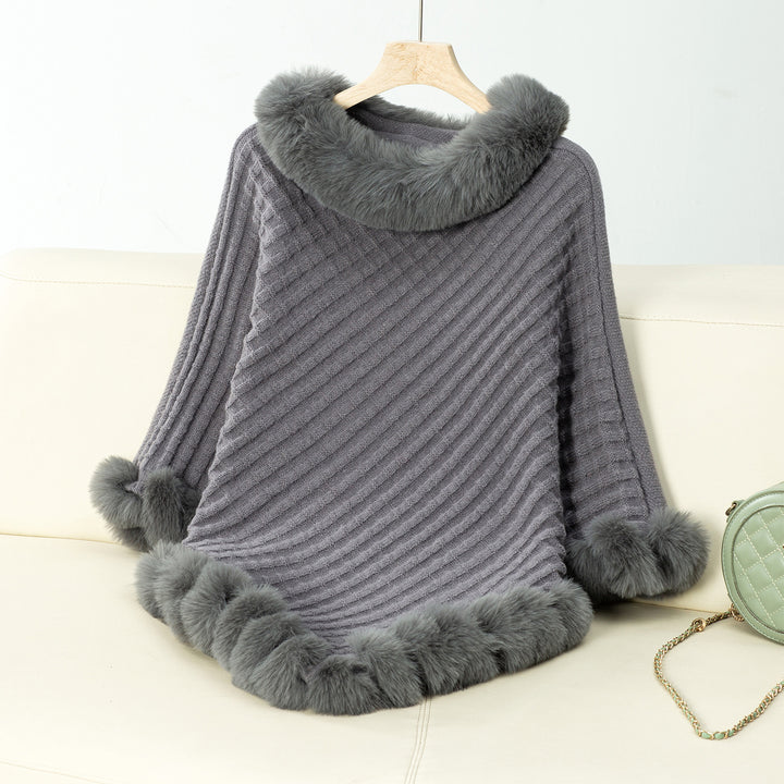 Grey Furry Asymmetrical Hem Sweaters
