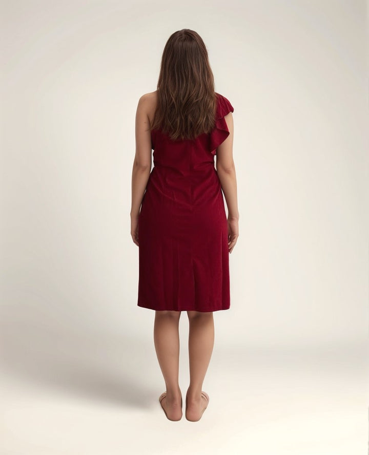 Solid Red Halter Neck Bodycon Dress