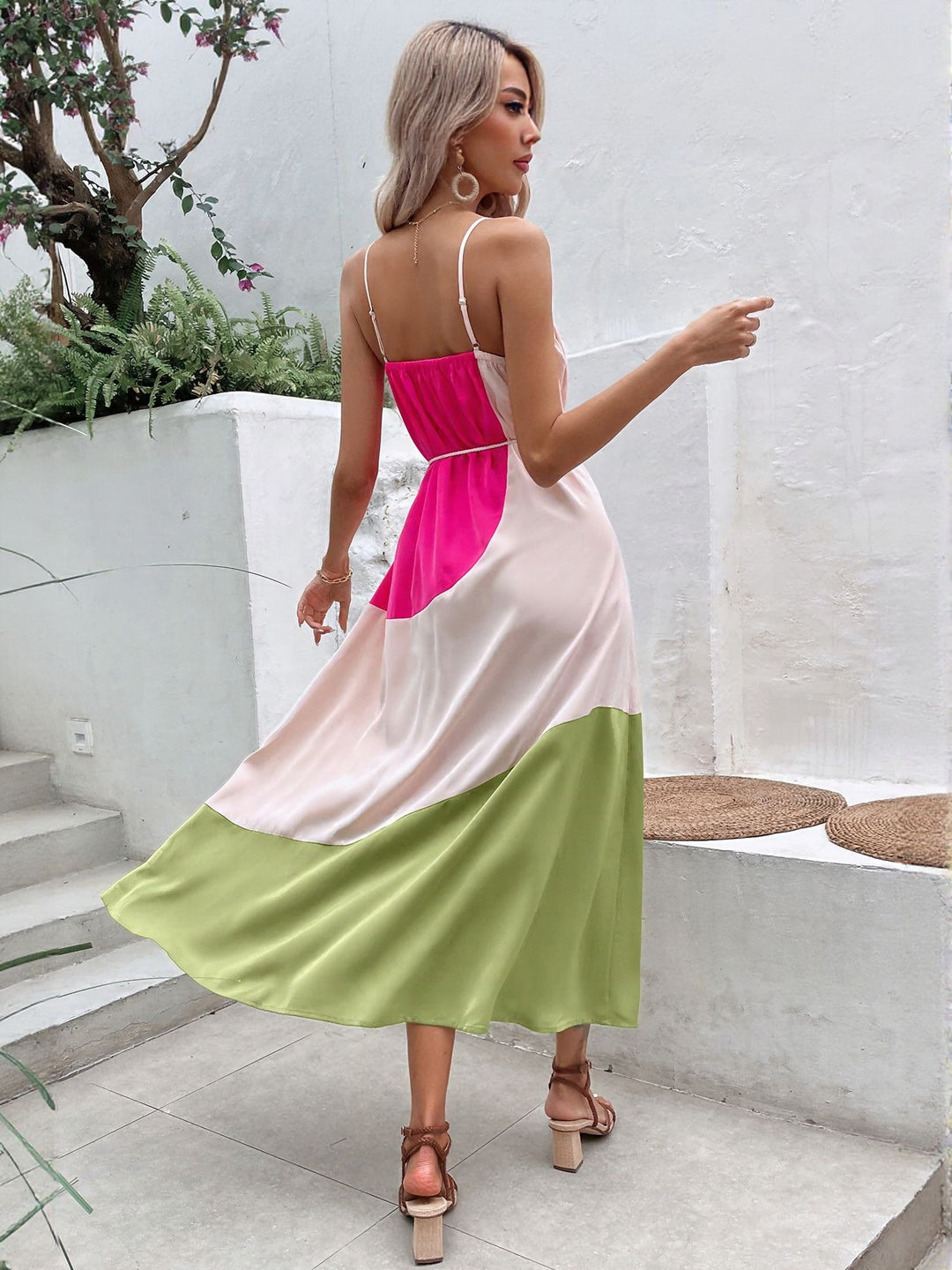 Multi Colour Blocked Maxi Dress