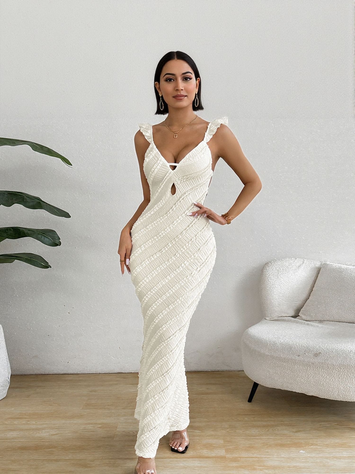 White Body Con Maxi Dress
