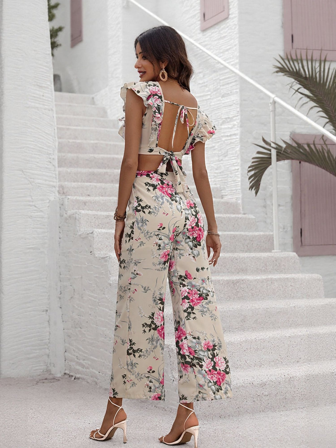 Yellow Crop Top And Pant Co Ord Set