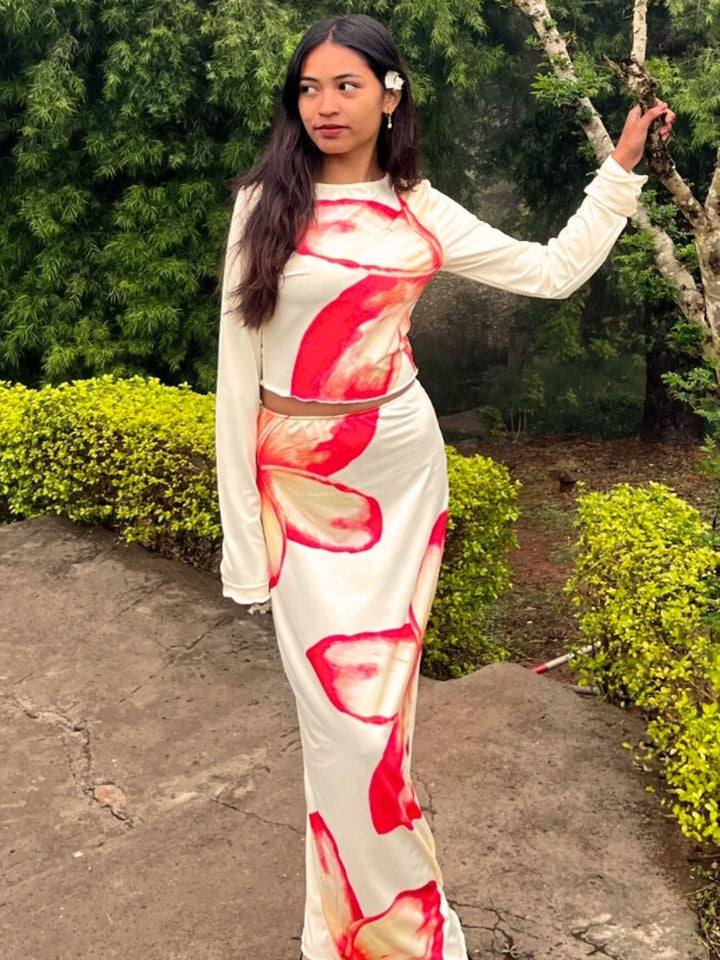 Beige Floral Co-Ord Set