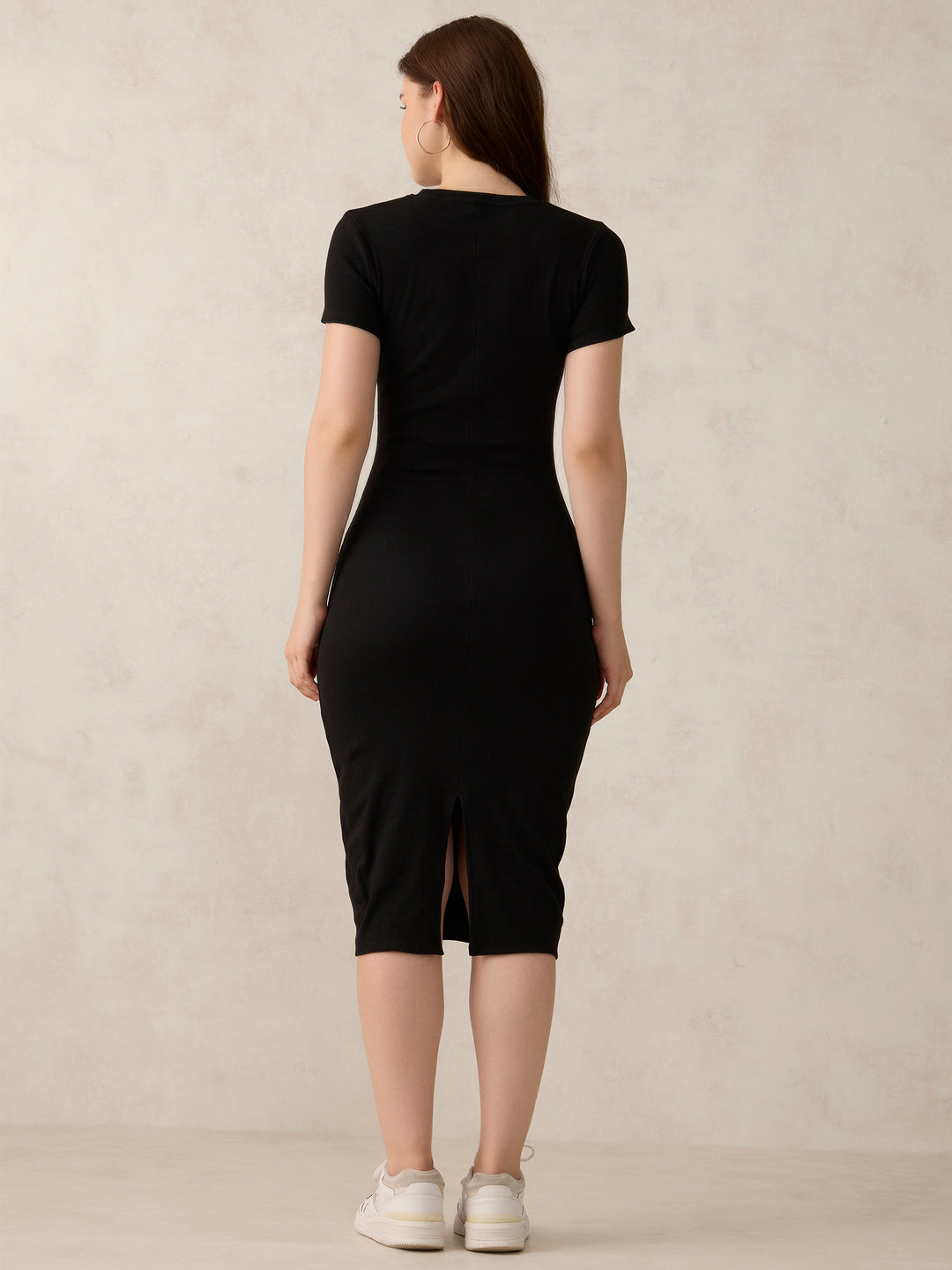 Black Crew Neck Bodycon T-Shirt Dress