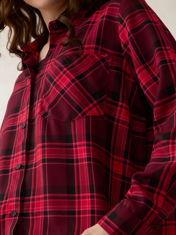 Pink One Pocket Checks Shirt