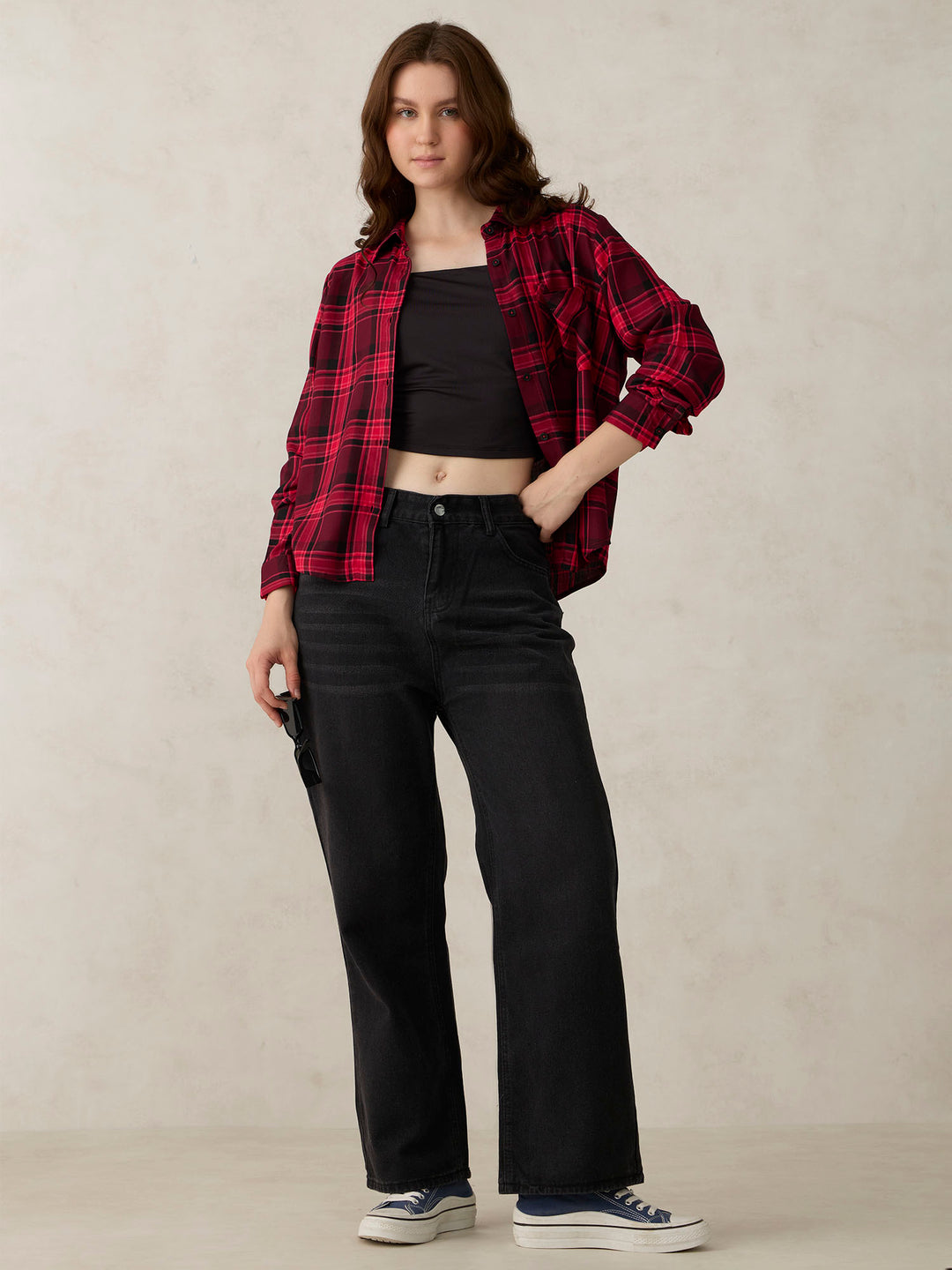 Pink One Pocket Checks Shirt