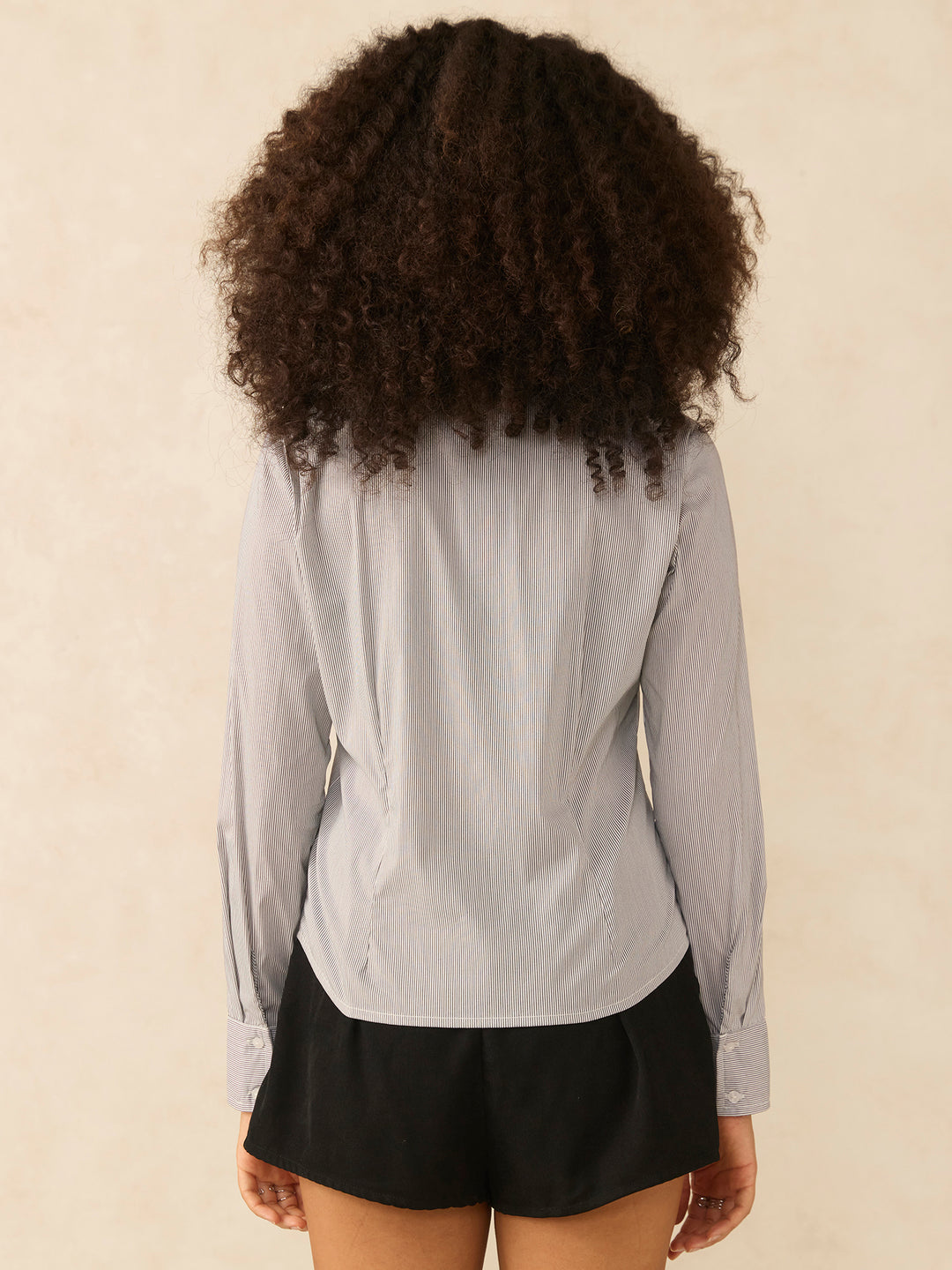 Grey Cropped Fitted Shirt