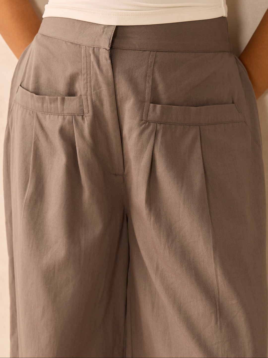 Grey Pleated Trousers