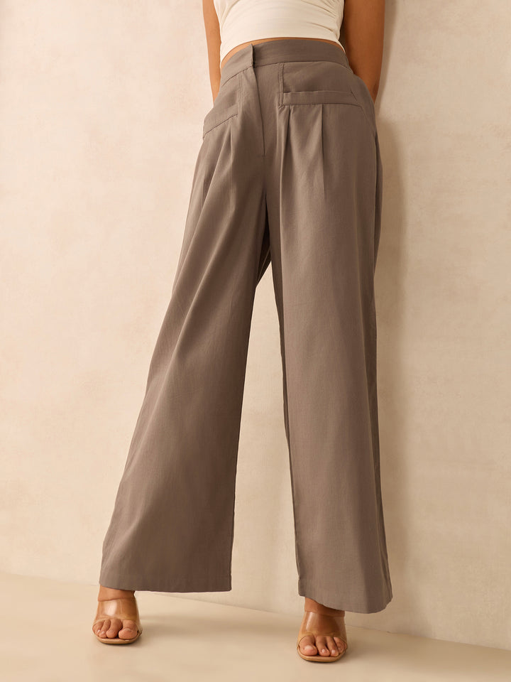Grey Pleated Trousers