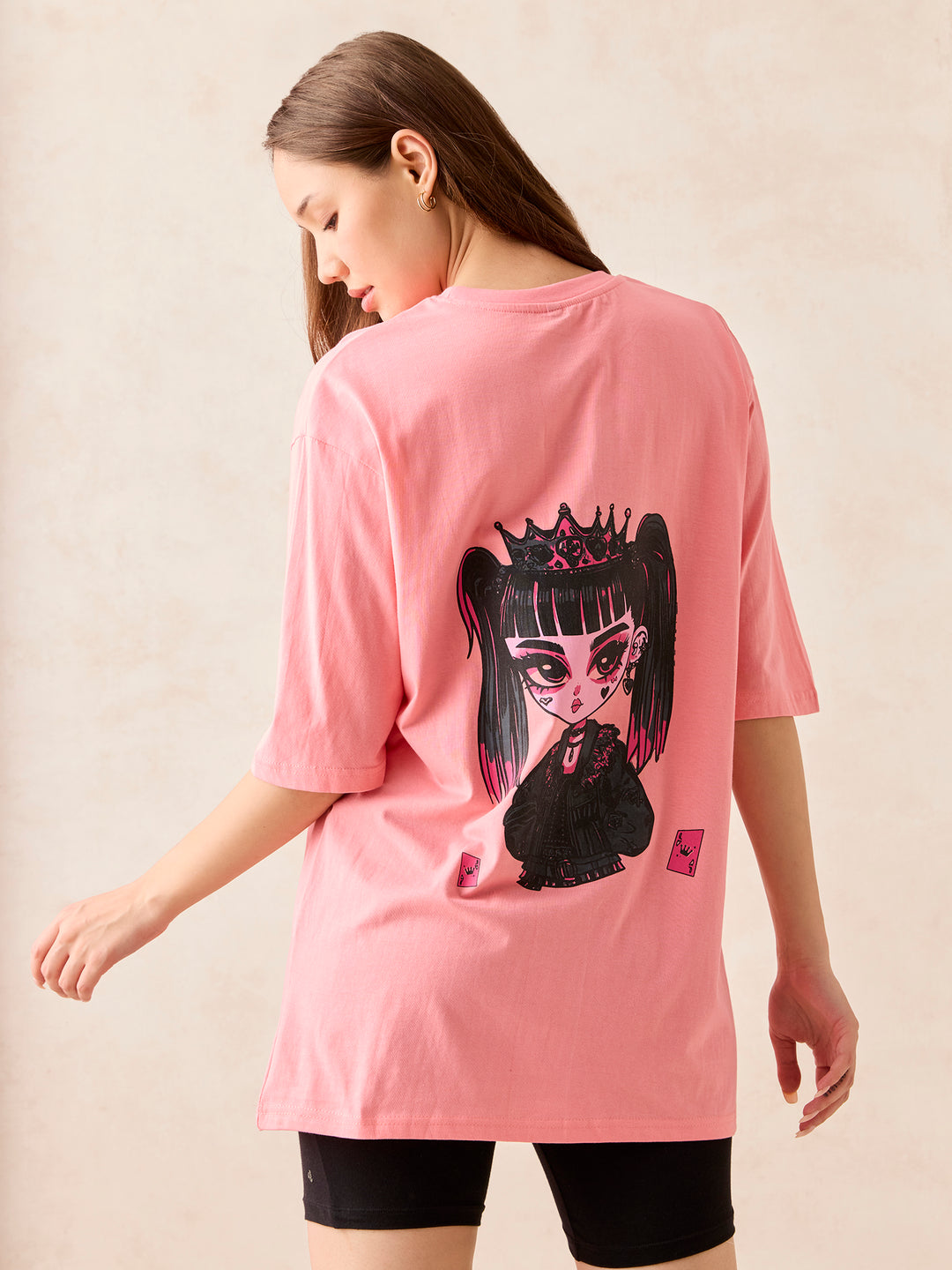 Pink Graphic Oversized T-Shirt