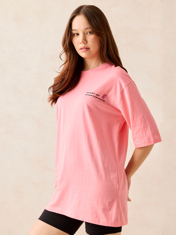 Pink Graphic Oversized T-Shirt