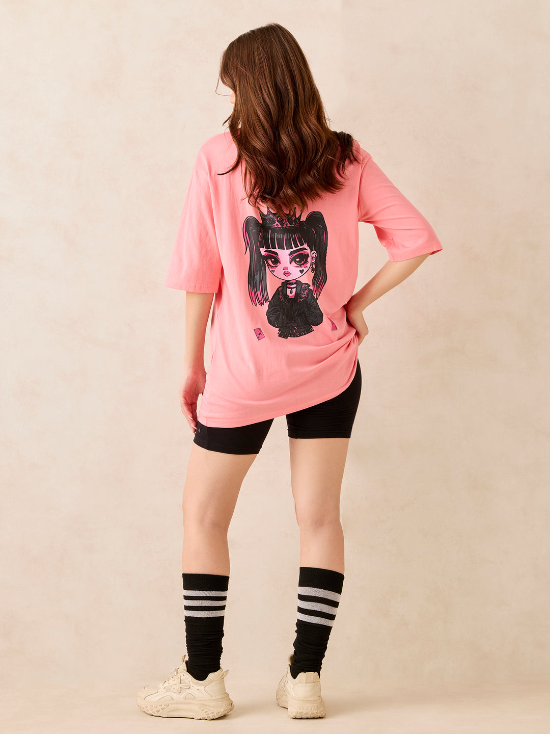 Pink Graphic Oversized T-Shirt