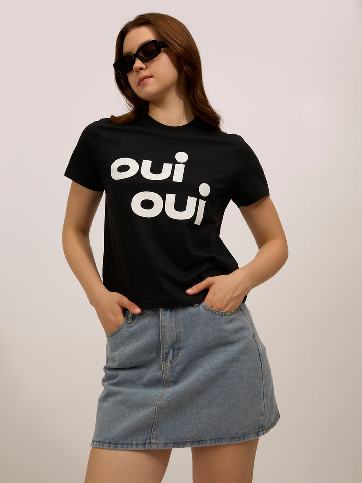 Black Graphic Regular T-Shirt