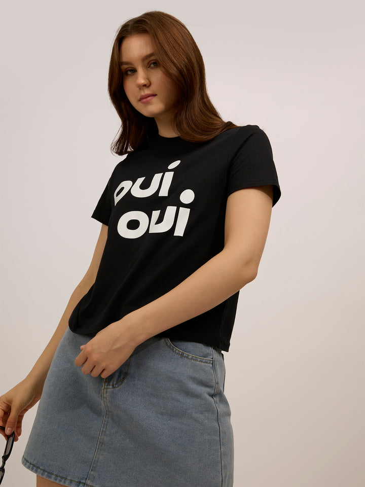 Black Graphic Regular T-Shirt