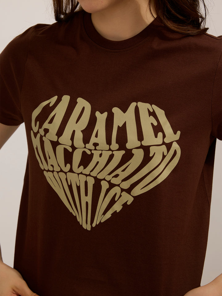 Brown Graphic Regular T-Shirt