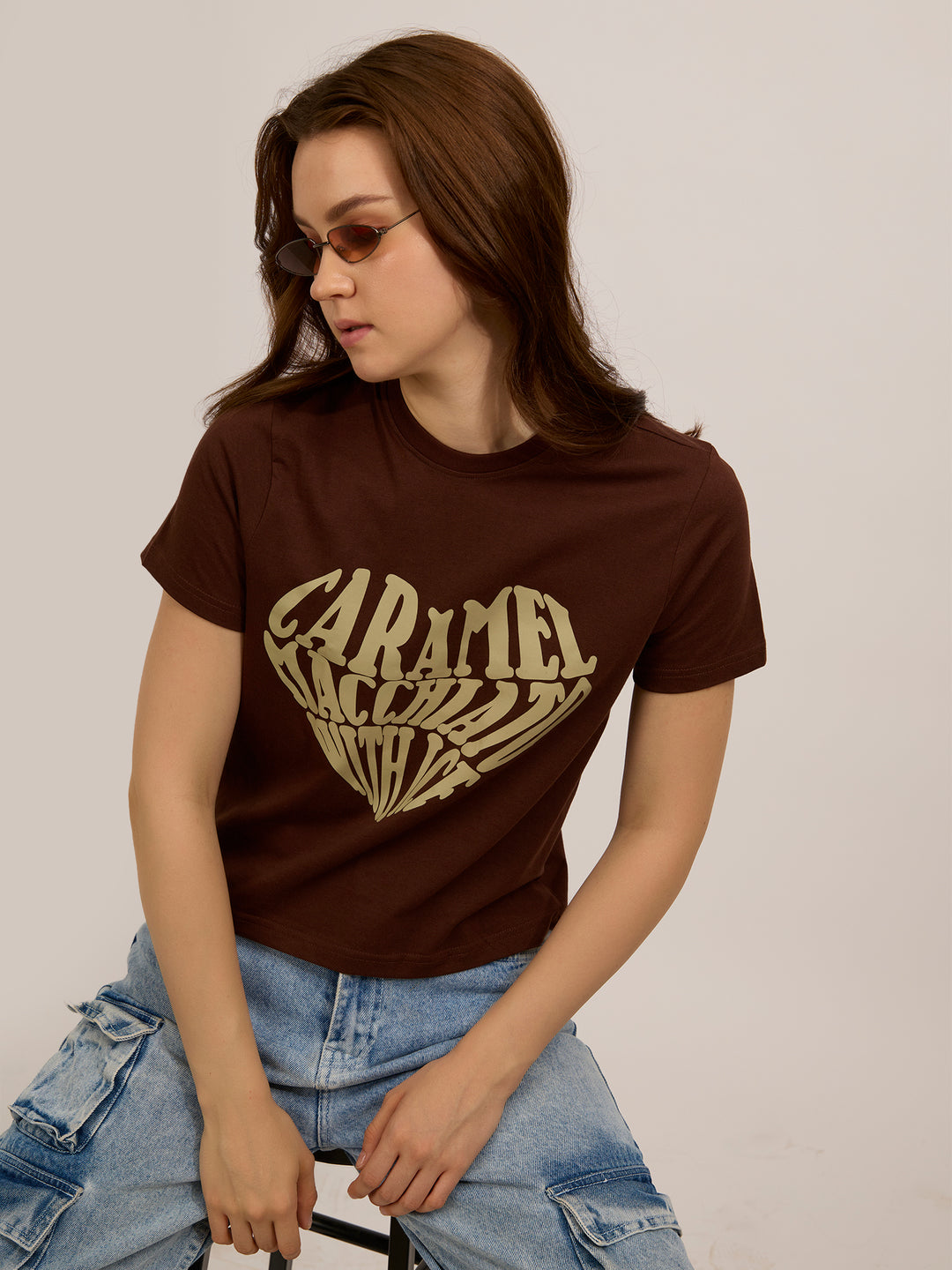 Brown Graphic Regular T-Shirt