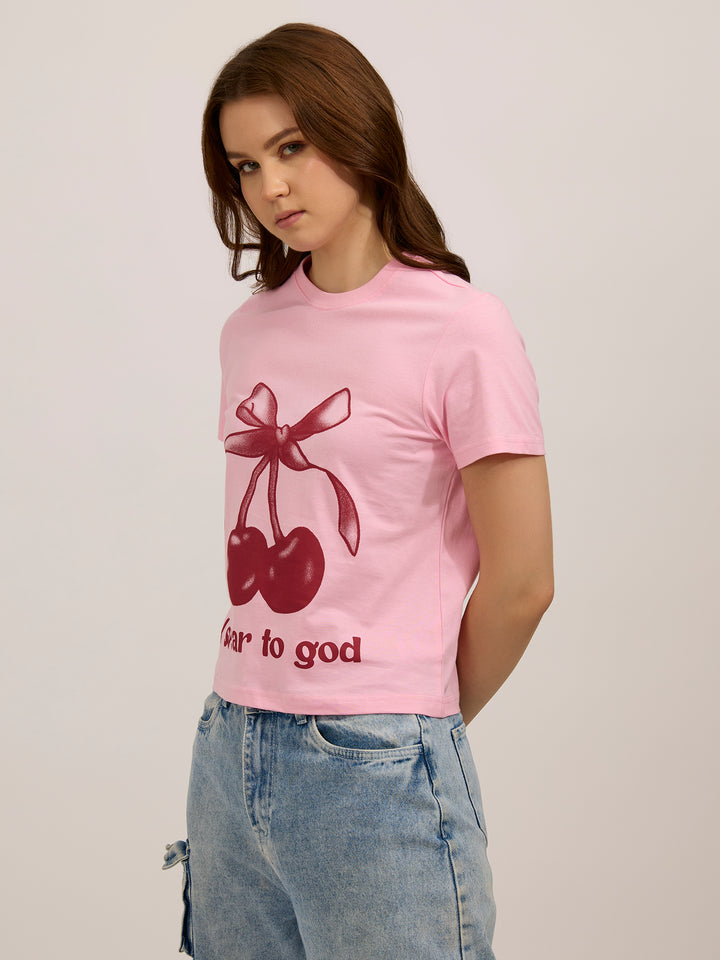 Pink Graphic Regular T-Shirt