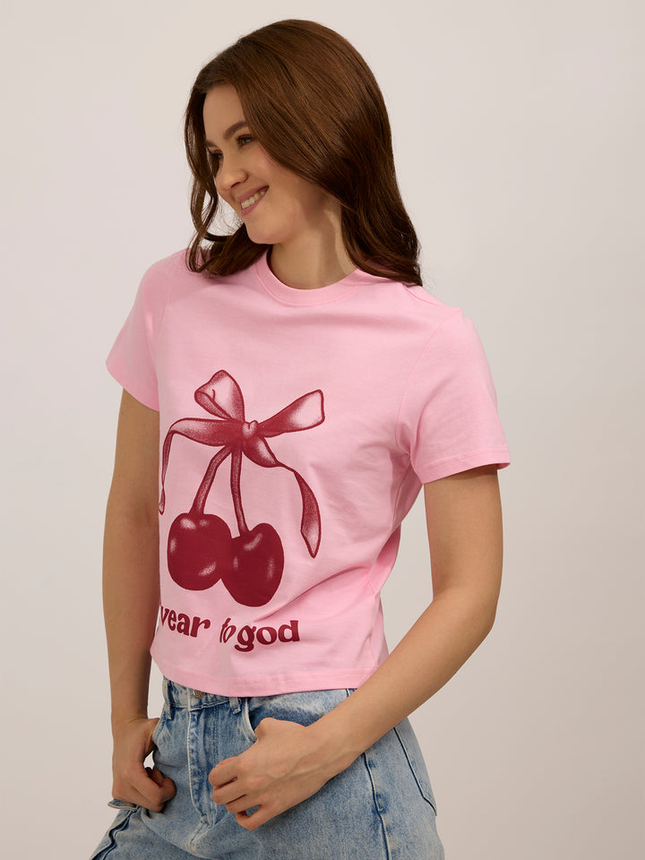 Pink Graphic Regular T-Shirt