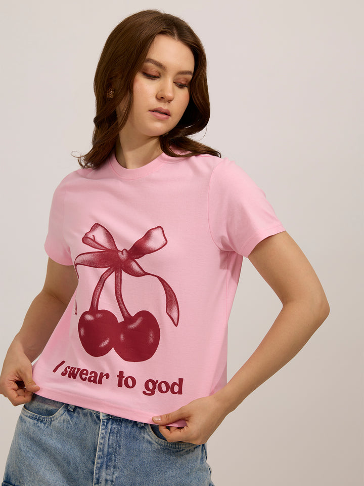 Pink Graphic Regular T-Shirt