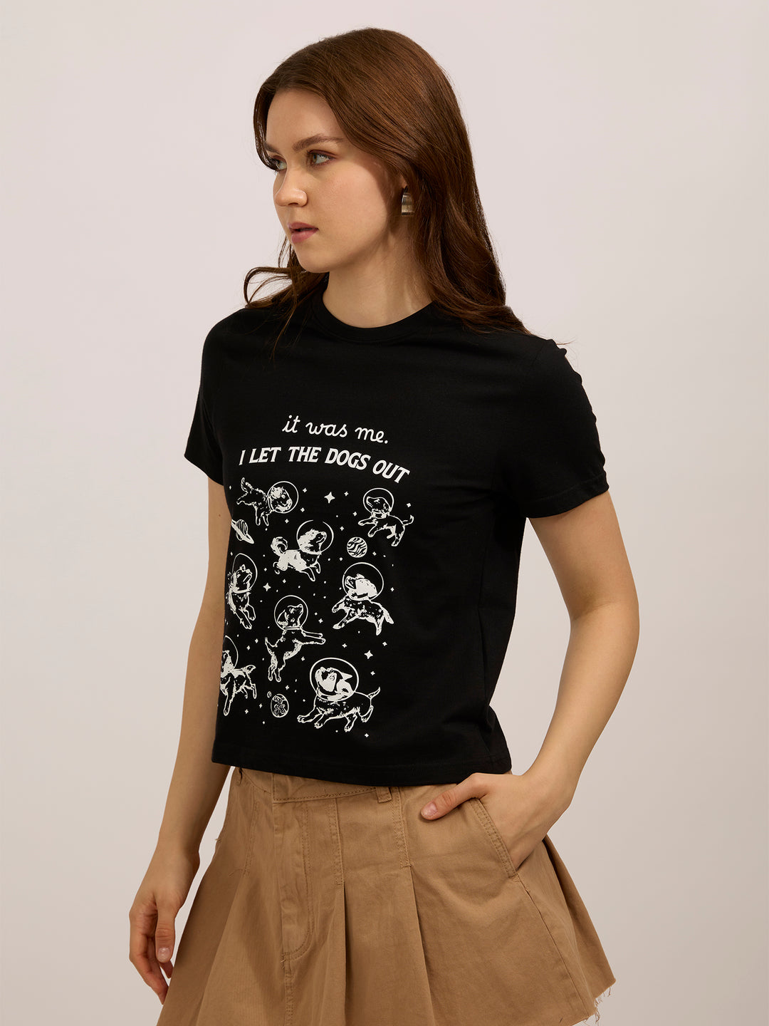 Black Graphic Regular T-Shirt