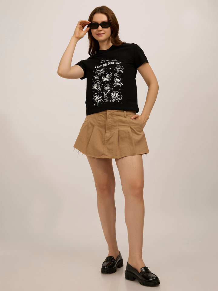 Black Graphic Regular T-Shirt