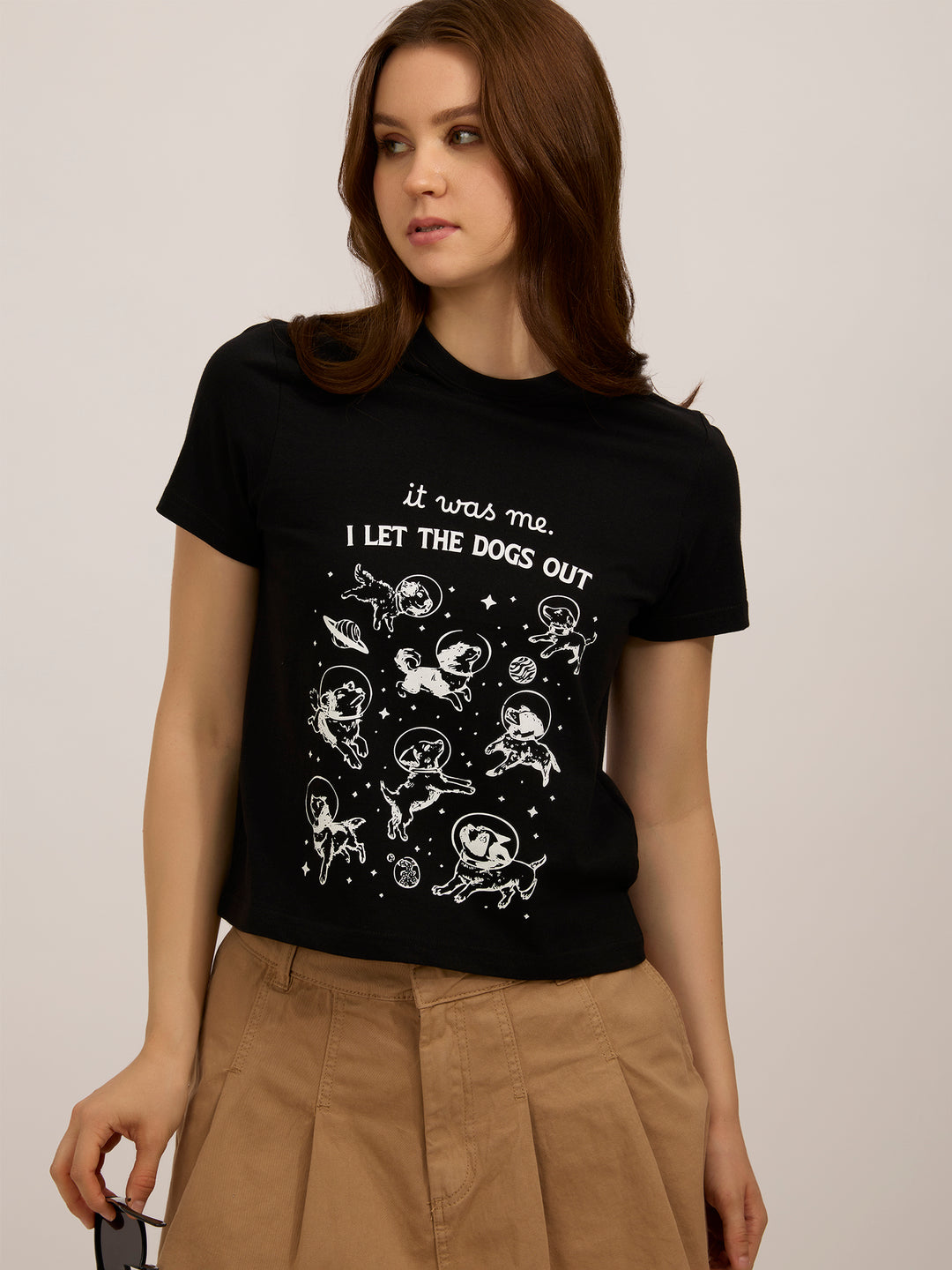 Black Graphic Regular T-Shirt