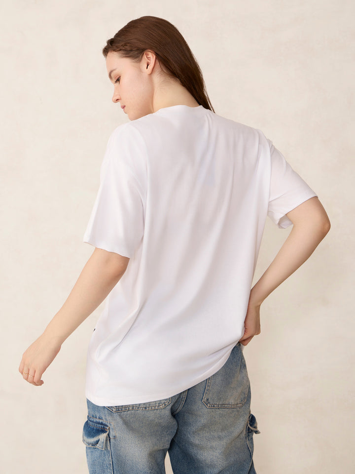White Graphic Oversized T-Shirt