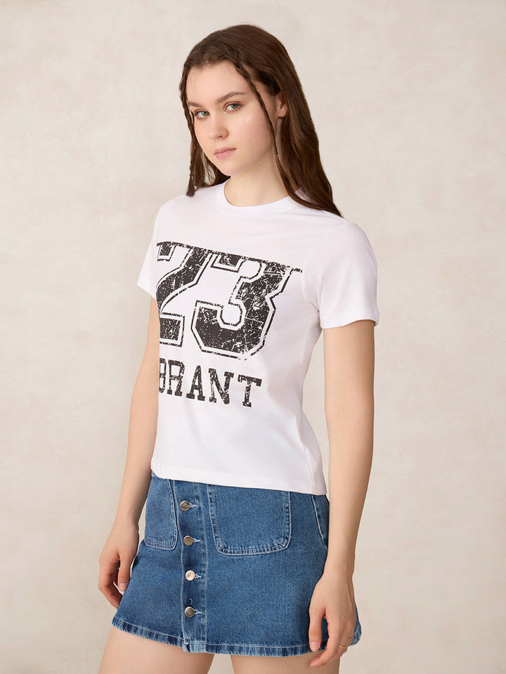 White Graphic Fashion T-Shirt