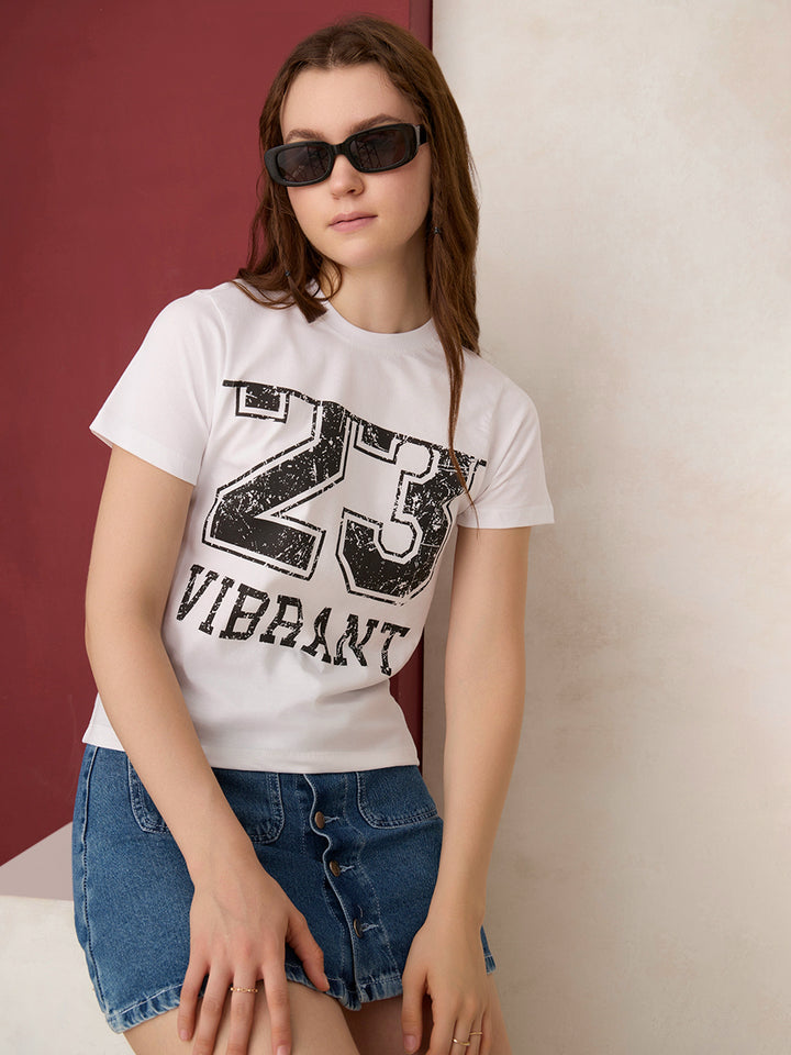 White Graphic Fashion T-Shirt