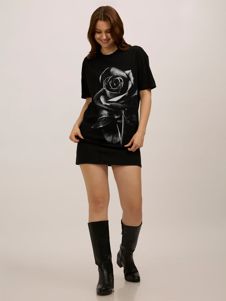 Black Graphic Oversized T-Shirt