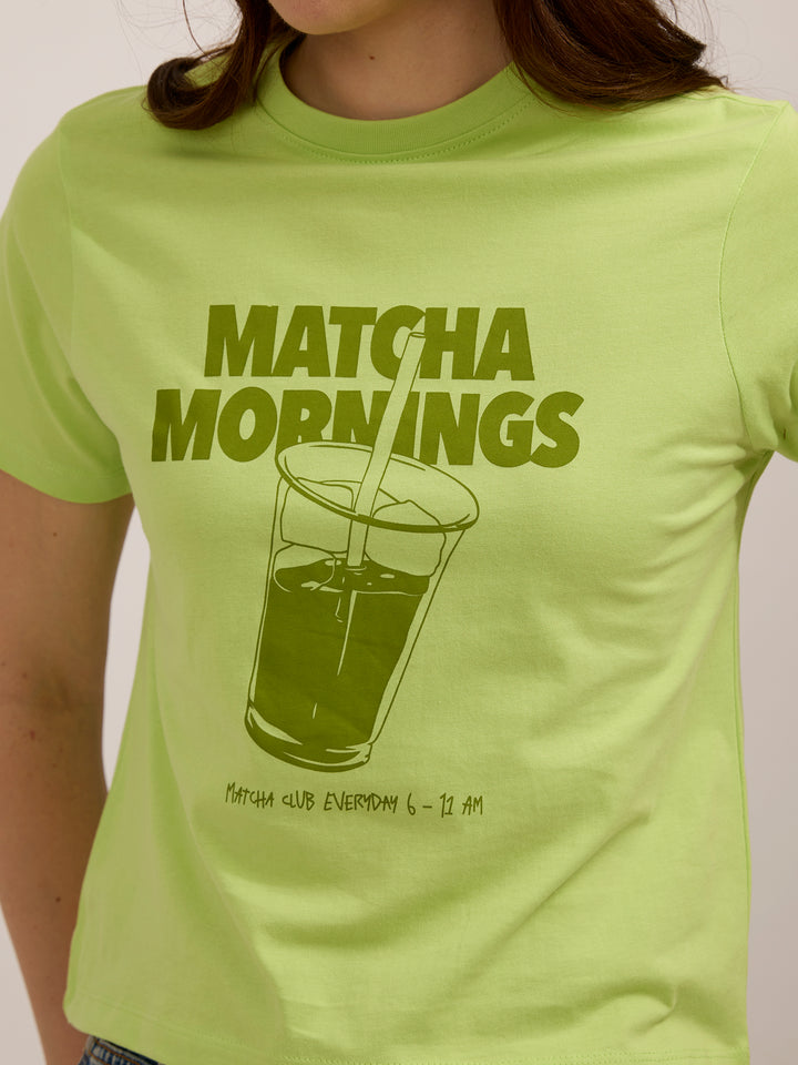 Green Crew Neck Graphic T-Shirt