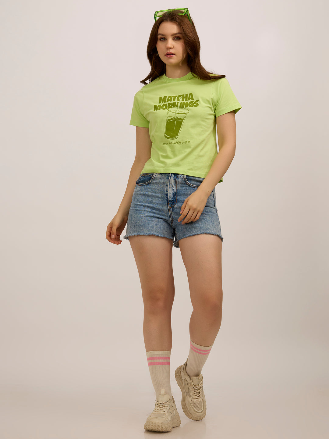 Green Crew Neck Graphic T-Shirt