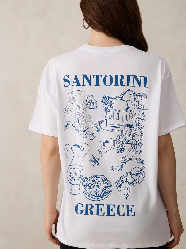White Oversized T-Shirt With Graphic