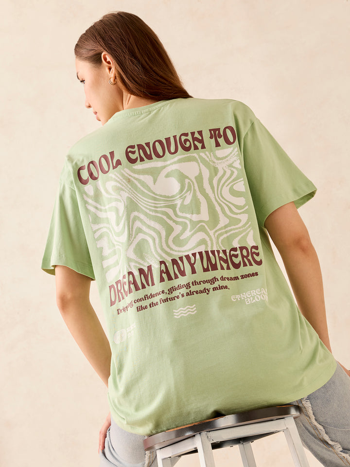 Green Oversized T-Shirt With Graphic