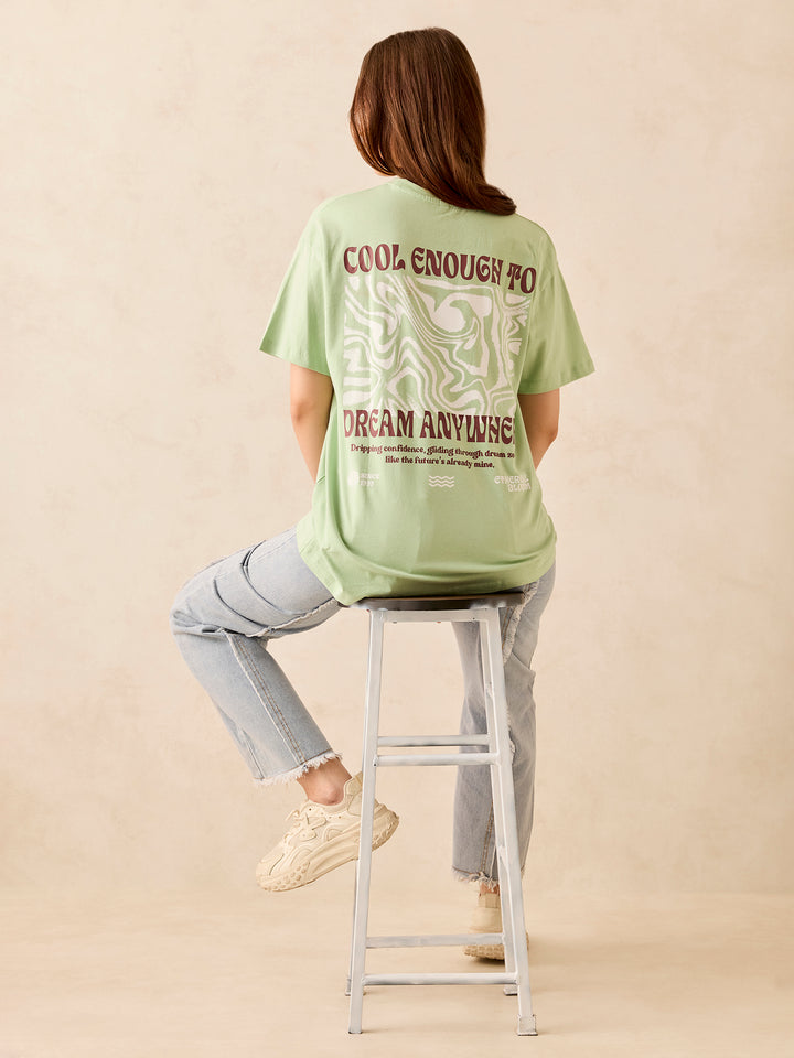 Green Oversized T-Shirt With Graphic