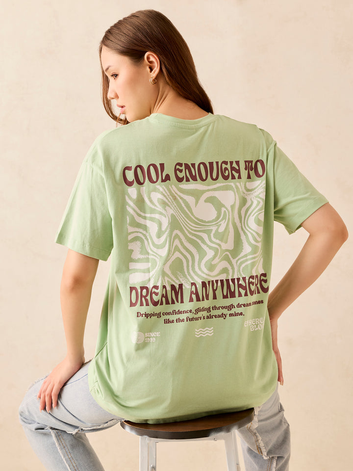 Green Oversized T-Shirt With Graphic