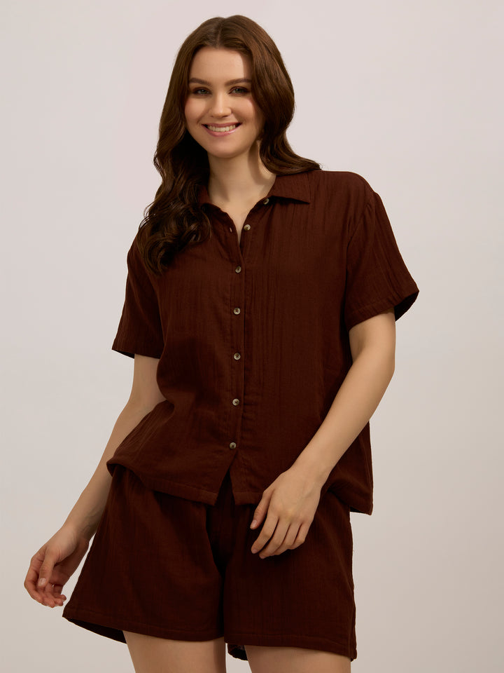Brown Relaxed Co-Ord Set
