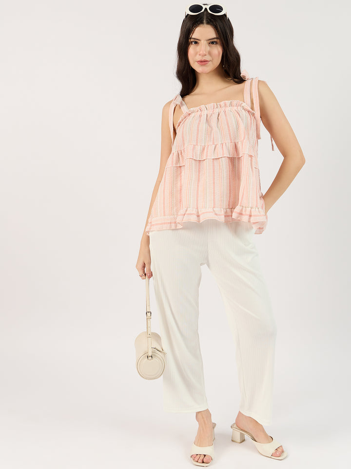 Pink Ruffle Top with Bow