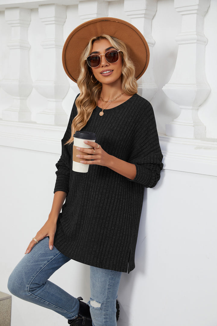 Black Full Sleeves Round Neck Sweaters