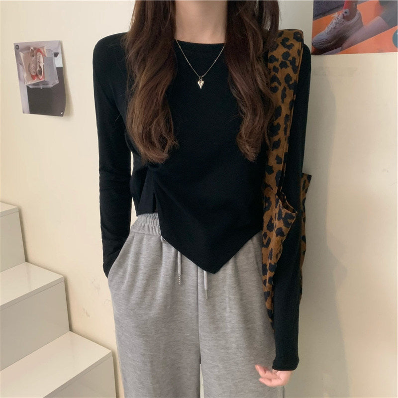 Black Asymmetric Hem Top