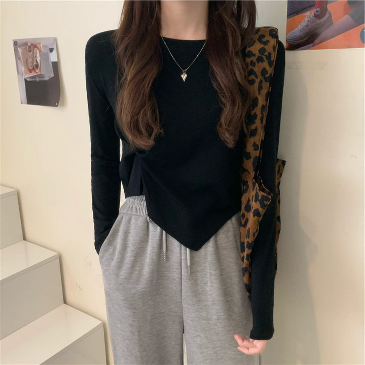 Black Asymmetric Hem Top