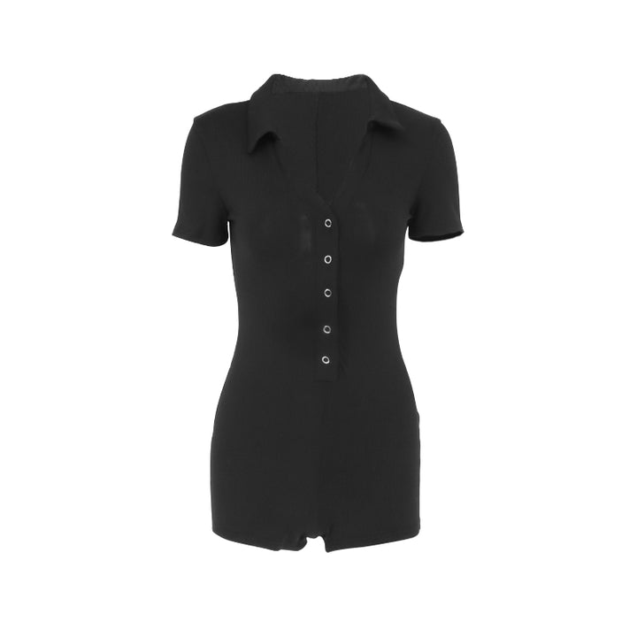 Black Button Down Bodysuit