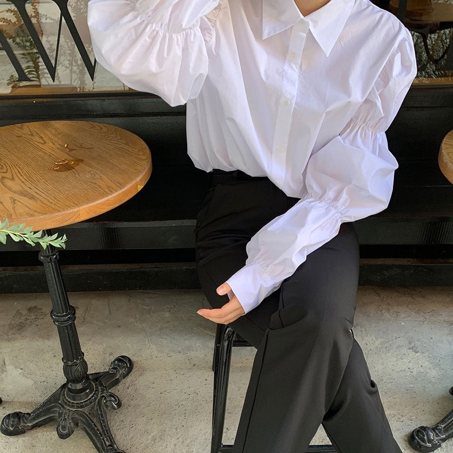 White Bell Sleeved Shirt